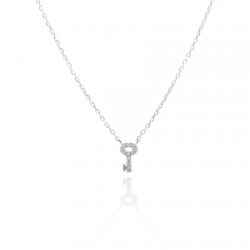 Collier argent rhodié clef...