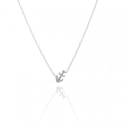 Collier argent rhodié ancre...