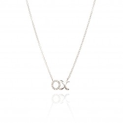 Collier argent rhodié "XO"...