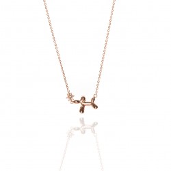 Collier argent rosé chien...