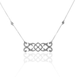 Collier argent rhodié motif...