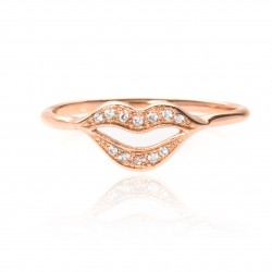 Bague argent rose "bouche"...